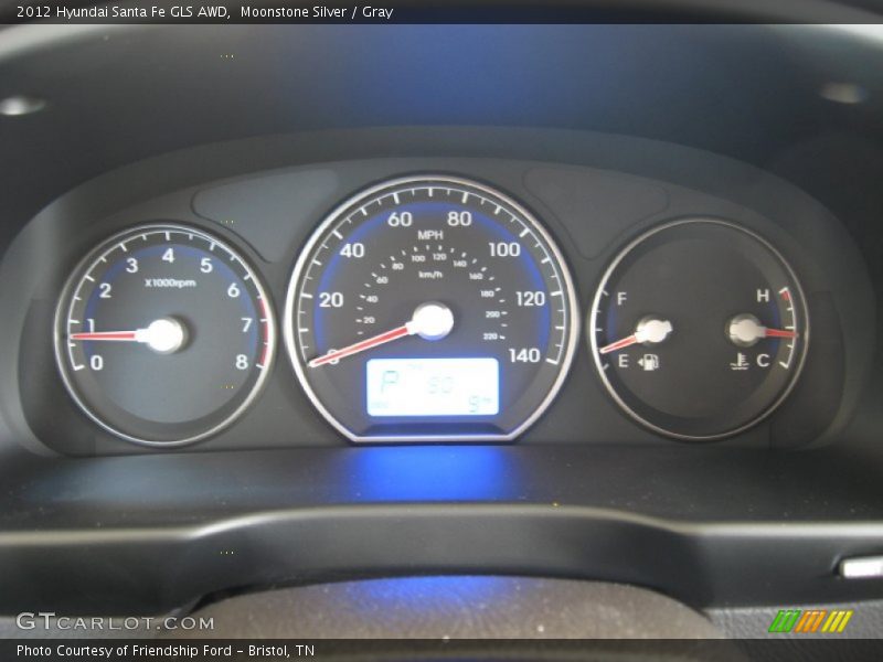 Moonstone Silver / Gray 2012 Hyundai Santa Fe GLS AWD