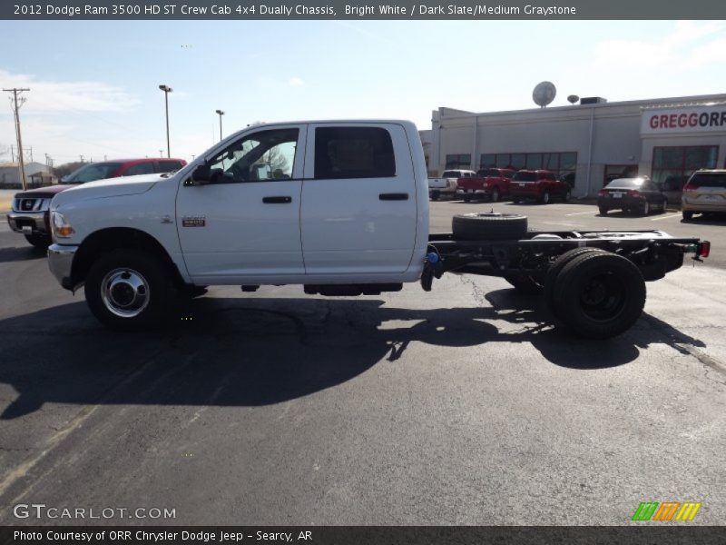 Bright White / Dark Slate/Medium Graystone 2012 Dodge Ram 3500 HD ST Crew Cab 4x4 Dually Chassis