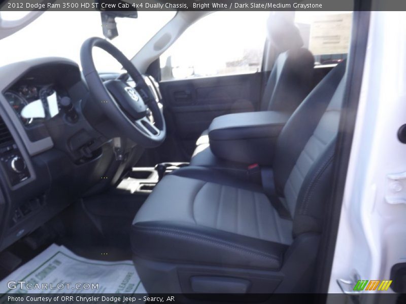 Bright White / Dark Slate/Medium Graystone 2012 Dodge Ram 3500 HD ST Crew Cab 4x4 Dually Chassis