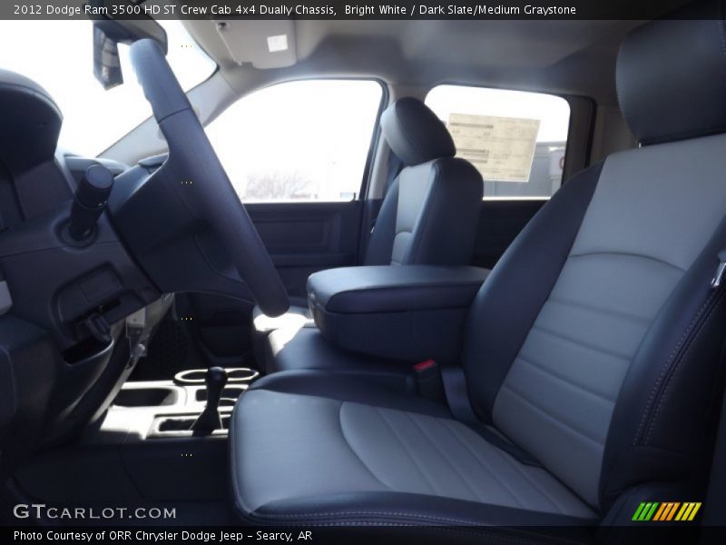 Bright White / Dark Slate/Medium Graystone 2012 Dodge Ram 3500 HD ST Crew Cab 4x4 Dually Chassis