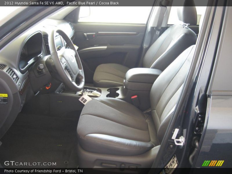  2012 Santa Fe SE V6 AWD Cocoa Black Interior