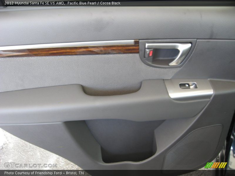 Pacific Blue Pearl / Cocoa Black 2012 Hyundai Santa Fe SE V6 AWD