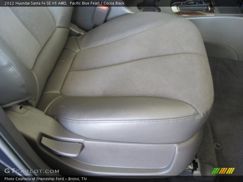 Pacific Blue Pearl / Cocoa Black 2012 Hyundai Santa Fe SE V6 AWD