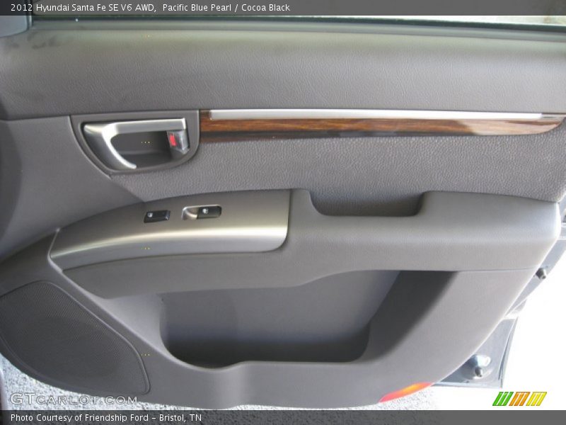 Pacific Blue Pearl / Cocoa Black 2012 Hyundai Santa Fe SE V6 AWD