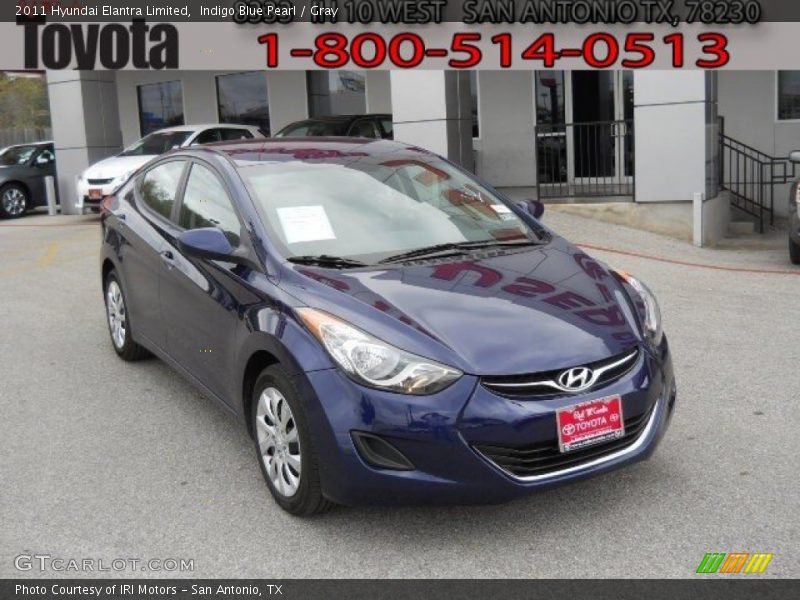 Indigo Blue Pearl / Gray 2011 Hyundai Elantra Limited