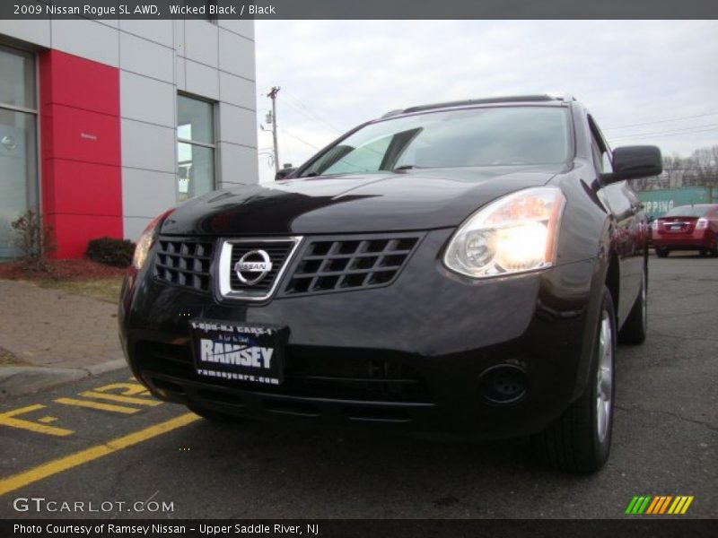 Wicked Black / Black 2009 Nissan Rogue SL AWD