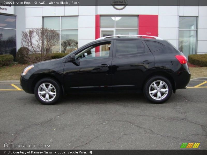 Wicked Black / Black 2009 Nissan Rogue SL AWD