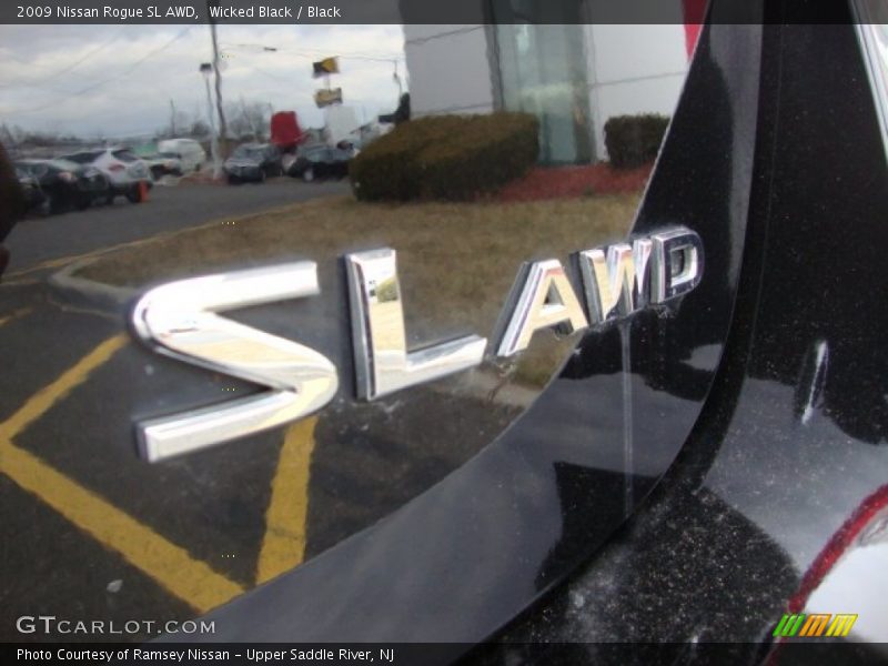Wicked Black / Black 2009 Nissan Rogue SL AWD