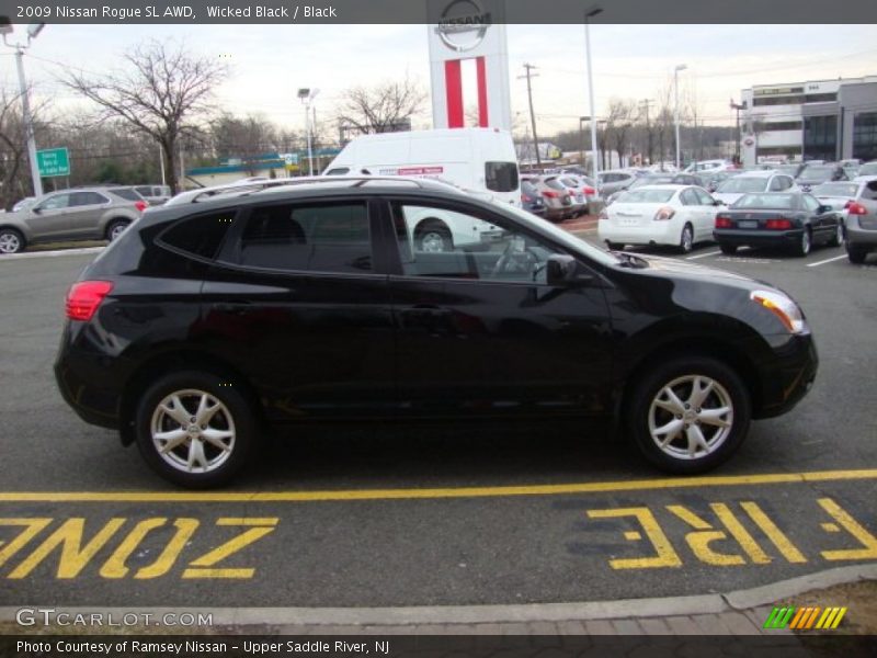 Wicked Black / Black 2009 Nissan Rogue SL AWD