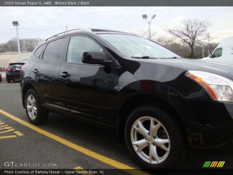 Wicked Black / Black 2009 Nissan Rogue SL AWD