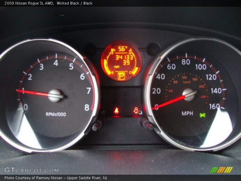 Wicked Black / Black 2009 Nissan Rogue SL AWD