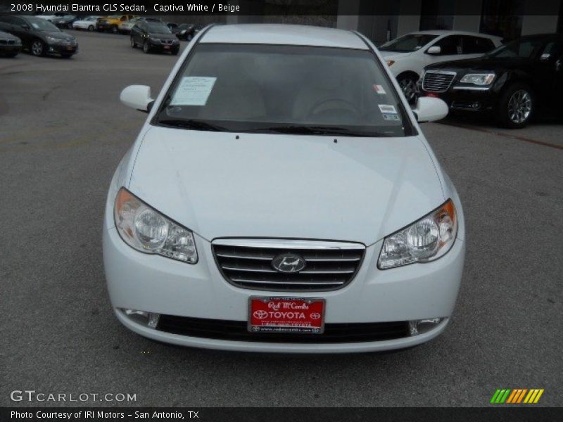 Captiva White / Beige 2008 Hyundai Elantra GLS Sedan