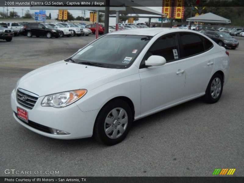 Captiva White / Beige 2008 Hyundai Elantra GLS Sedan