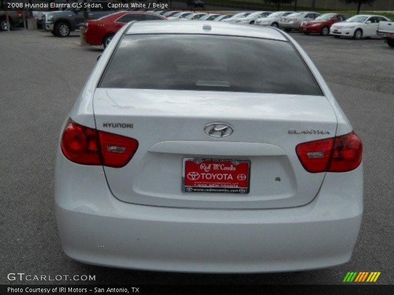 Captiva White / Beige 2008 Hyundai Elantra GLS Sedan
