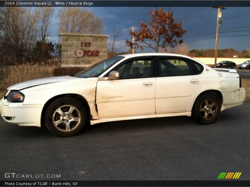 White / Neutral Beige 2004 Chevrolet Impala LS