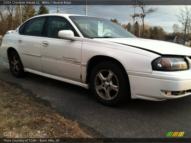 White / Neutral Beige 2004 Chevrolet Impala LS