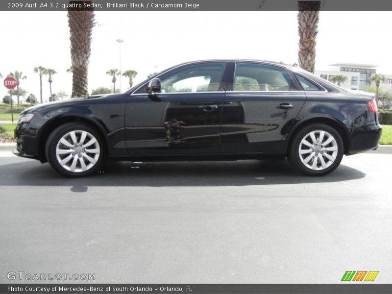 Brilliant Black / Cardamom Beige 2009 Audi A4 3.2 quattro Sedan