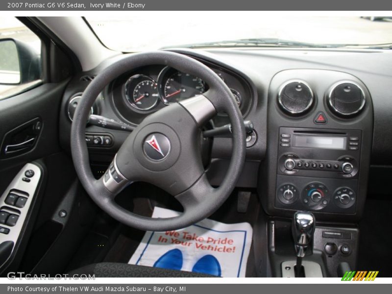 Ivory White / Ebony 2007 Pontiac G6 V6 Sedan