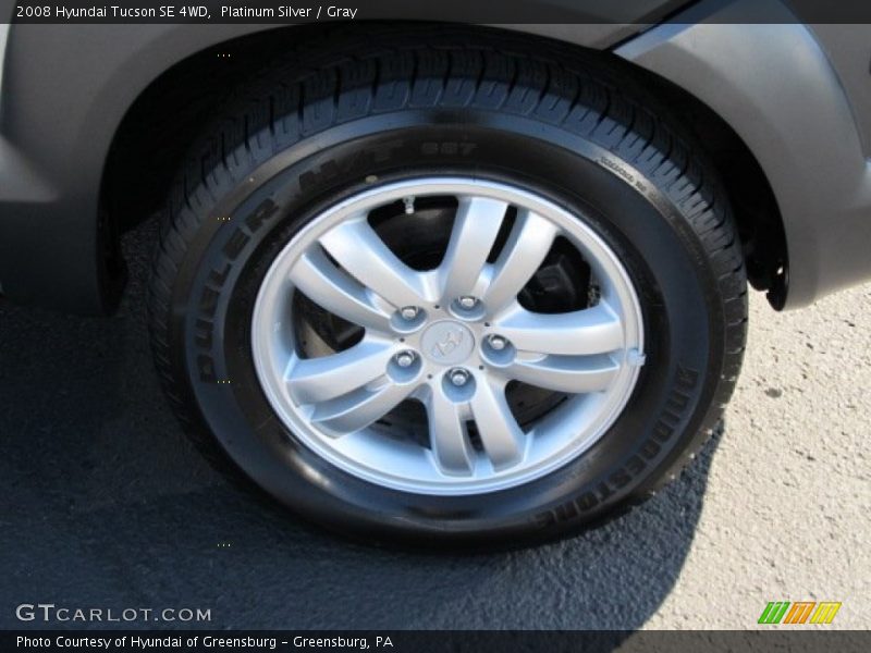 Platinum Silver / Gray 2008 Hyundai Tucson SE 4WD