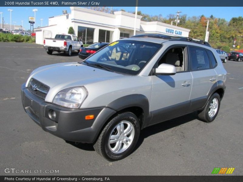 Platinum Silver / Gray 2008 Hyundai Tucson SE 4WD