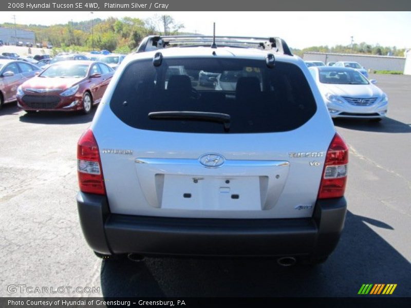 Platinum Silver / Gray 2008 Hyundai Tucson SE 4WD