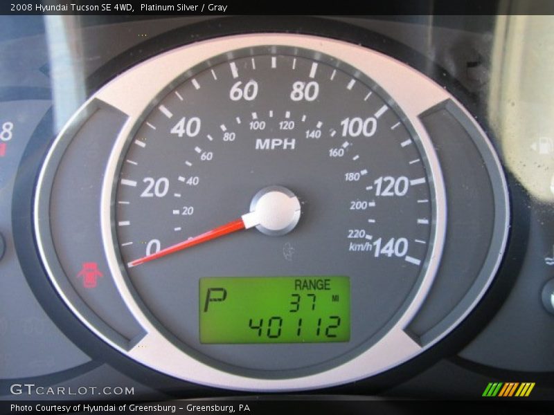 Platinum Silver / Gray 2008 Hyundai Tucson SE 4WD