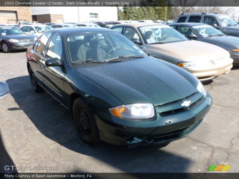 Dark Green Metallic / Graphite Gray 2003 Chevrolet Cavalier LS Sedan