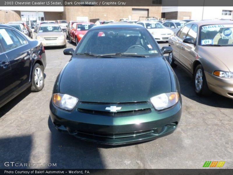 Dark Green Metallic / Graphite Gray 2003 Chevrolet Cavalier LS Sedan