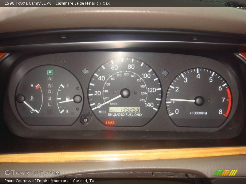 Cashmere Beige Metallic / Oak 1998 Toyota Camry LE V6
