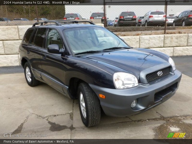 Moonlit Blue / Beige 2004 Hyundai Santa Fe GLS 4WD