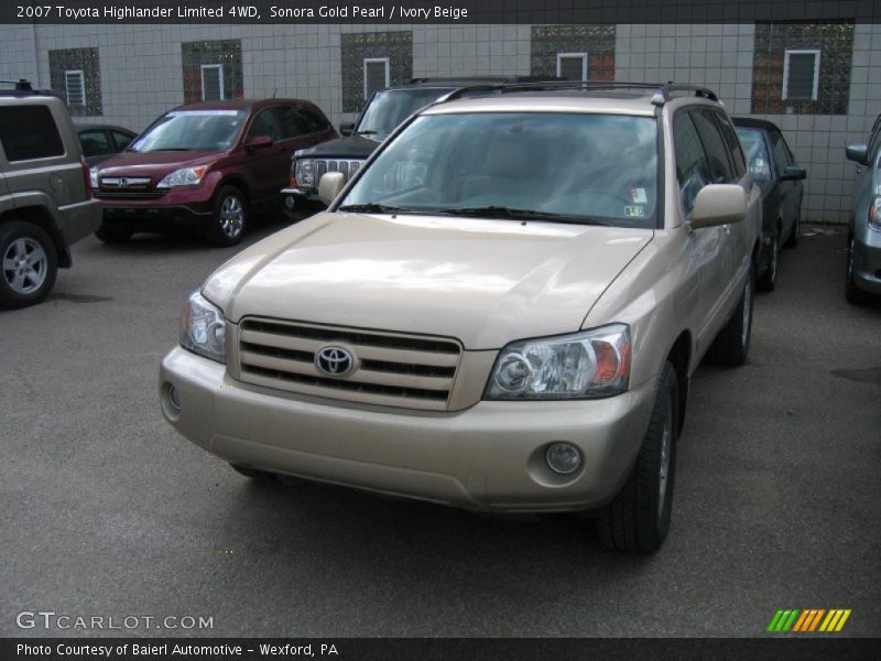 Sonora Gold Pearl / Ivory Beige 2007 Toyota Highlander Limited 4WD