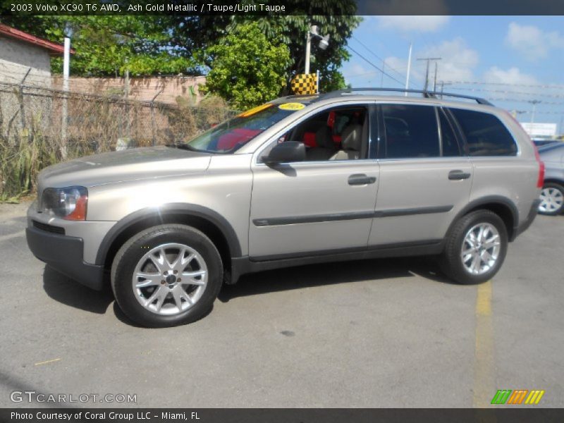 Ash Gold Metallic / Taupe/Light Taupe 2003 Volvo XC90 T6 AWD