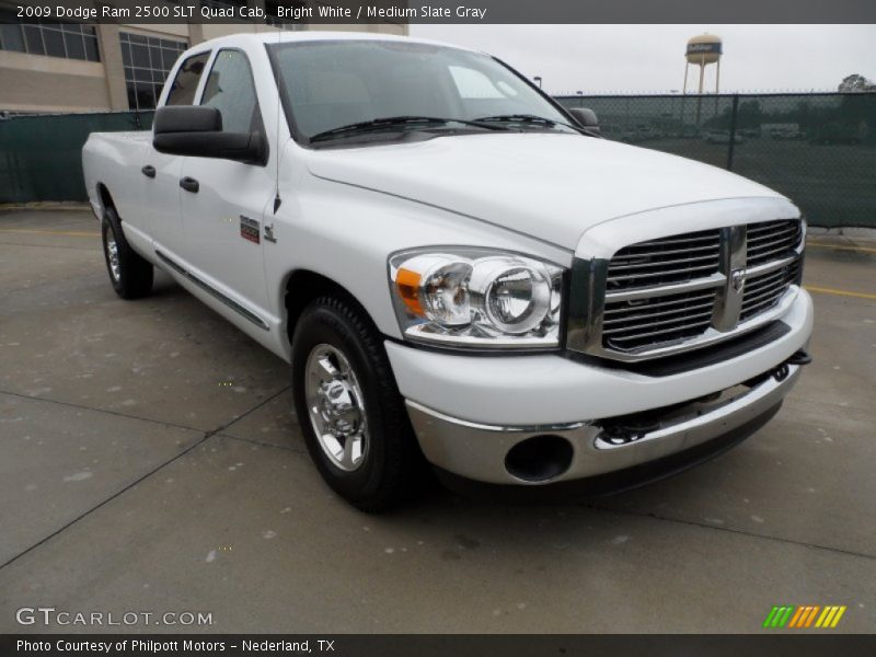 Bright White / Medium Slate Gray 2009 Dodge Ram 2500 SLT Quad Cab