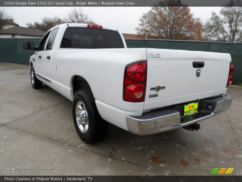Bright White / Medium Slate Gray 2009 Dodge Ram 2500 SLT Quad Cab