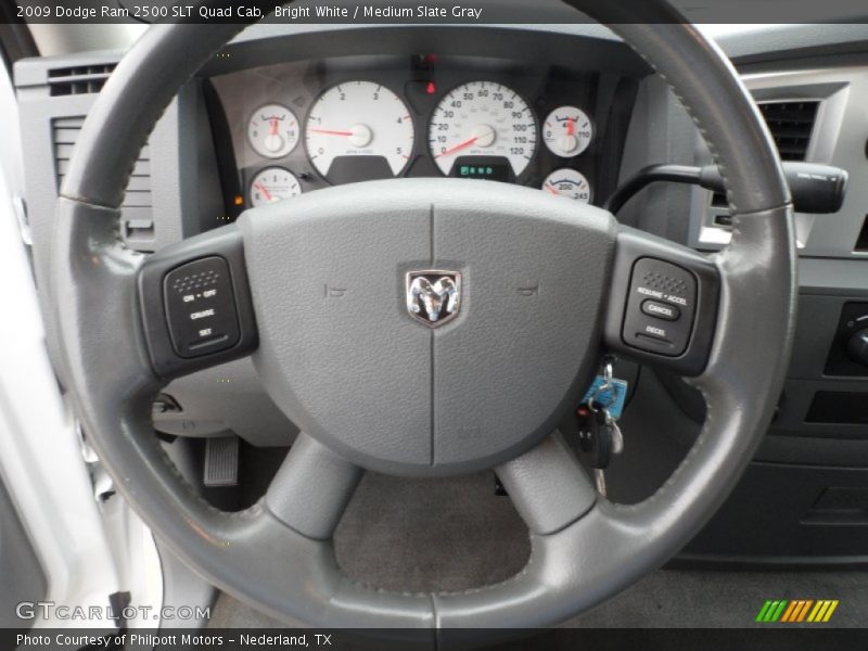 Bright White / Medium Slate Gray 2009 Dodge Ram 2500 SLT Quad Cab