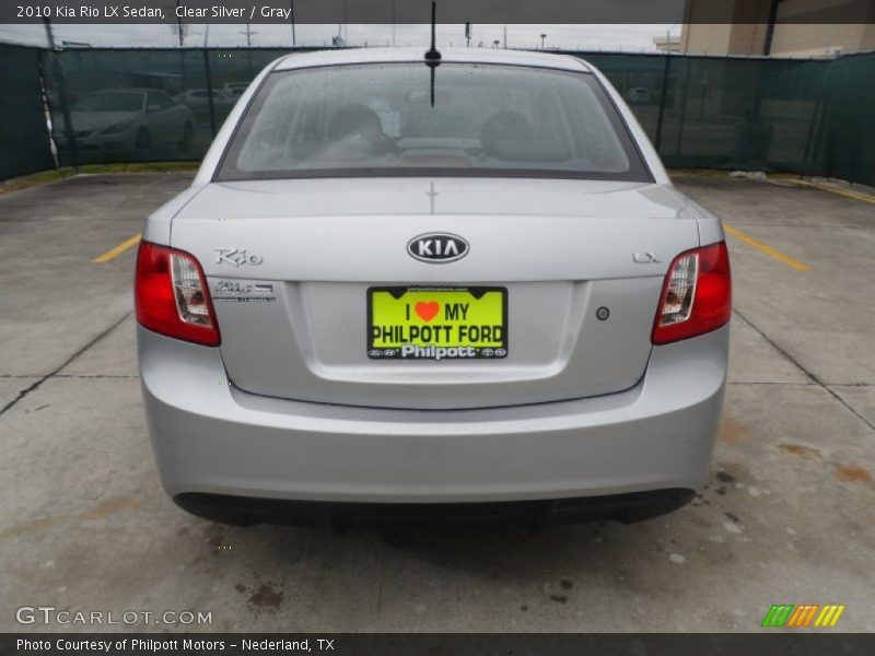 Clear Silver / Gray 2010 Kia Rio LX Sedan