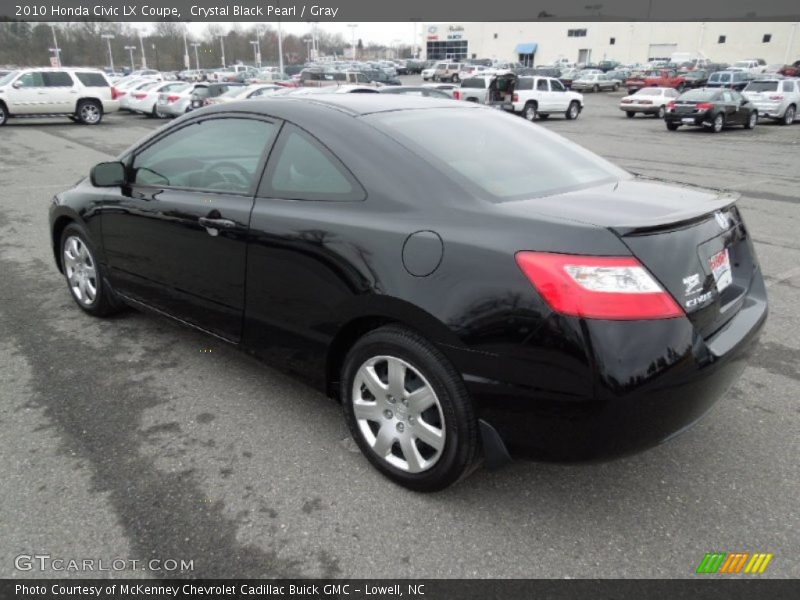 Crystal Black Pearl / Gray 2010 Honda Civic LX Coupe