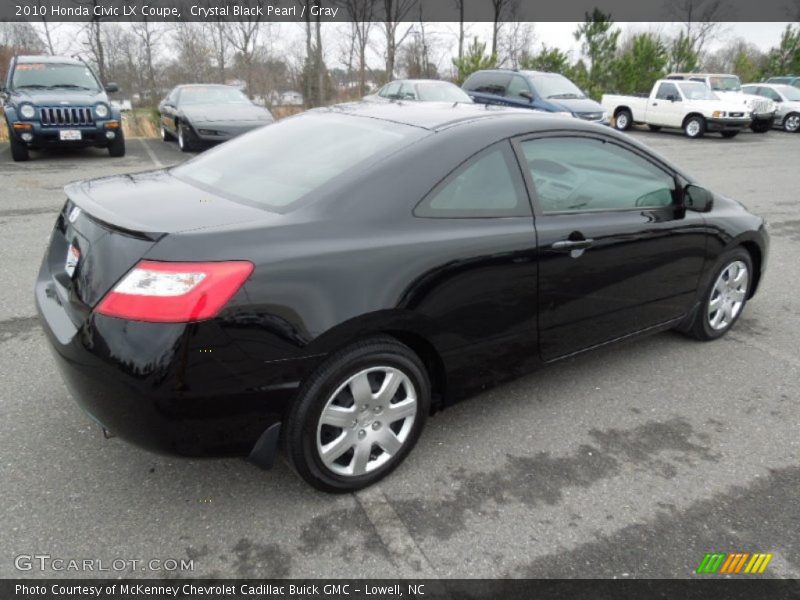 Crystal Black Pearl / Gray 2010 Honda Civic LX Coupe