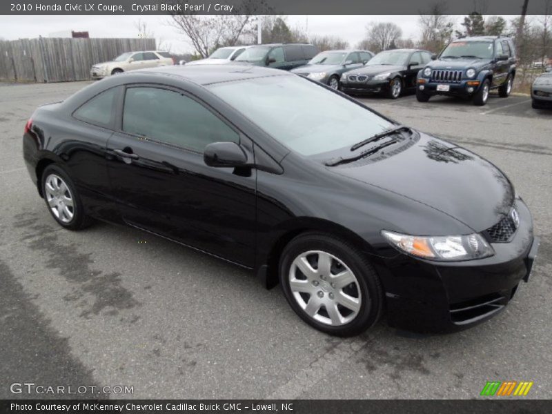 Crystal Black Pearl / Gray 2010 Honda Civic LX Coupe