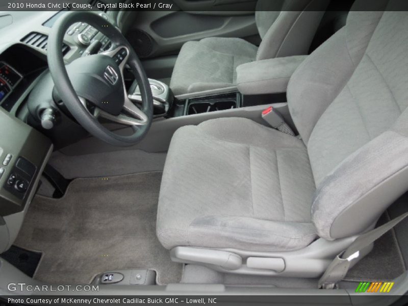 Crystal Black Pearl / Gray 2010 Honda Civic LX Coupe