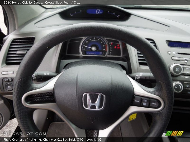 Crystal Black Pearl / Gray 2010 Honda Civic LX Coupe