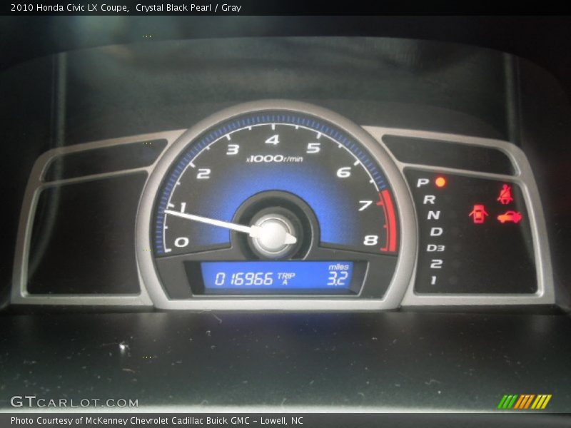 Crystal Black Pearl / Gray 2010 Honda Civic LX Coupe