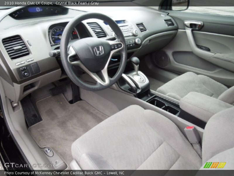 Crystal Black Pearl / Gray 2010 Honda Civic LX Coupe