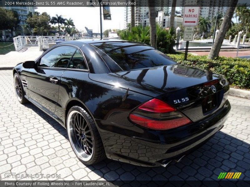 Black / Charcoal/Berry Red 2004 Mercedes-Benz SL 55 AMG Roadster