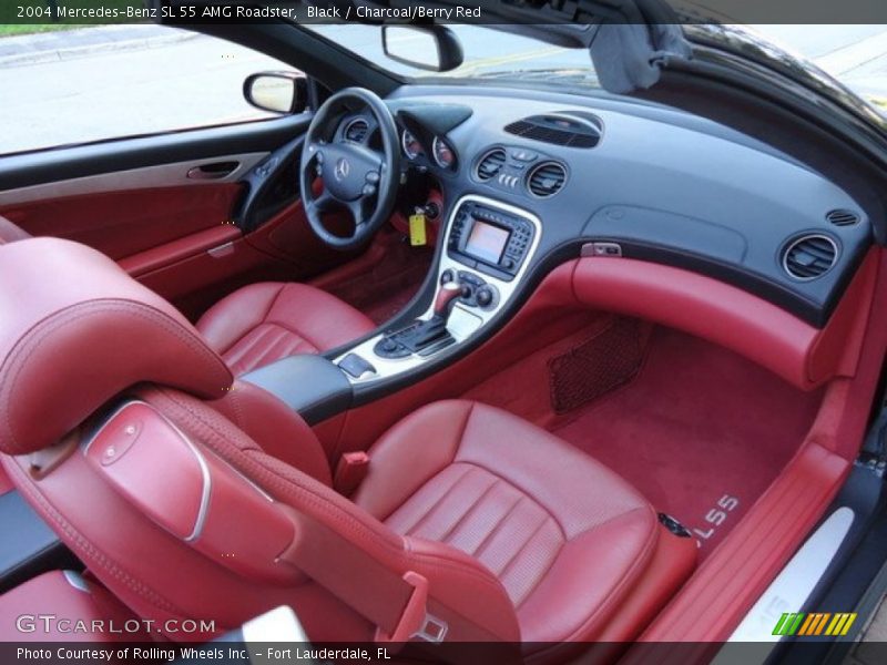  2004 SL 55 AMG Roadster Charcoal/Berry Red Interior