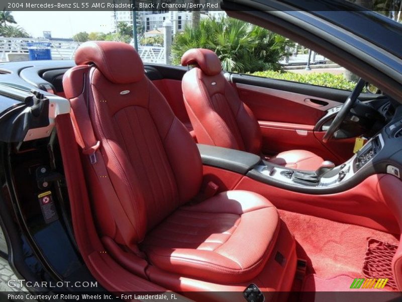 Black / Charcoal/Berry Red 2004 Mercedes-Benz SL 55 AMG Roadster