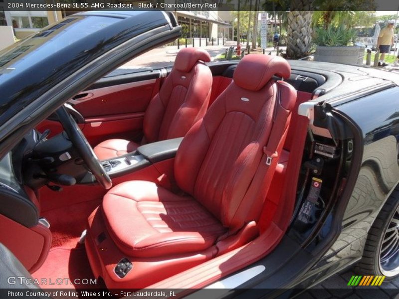  2004 SL 55 AMG Roadster Charcoal/Berry Red Interior