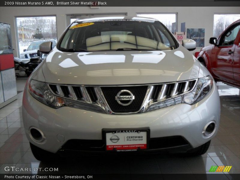 Brilliant Silver Metallic / Black 2009 Nissan Murano S AWD