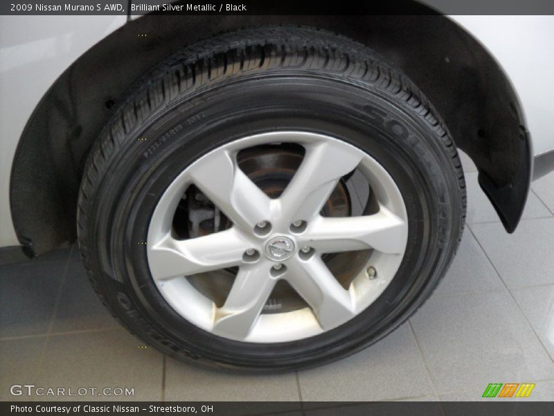 Brilliant Silver Metallic / Black 2009 Nissan Murano S AWD