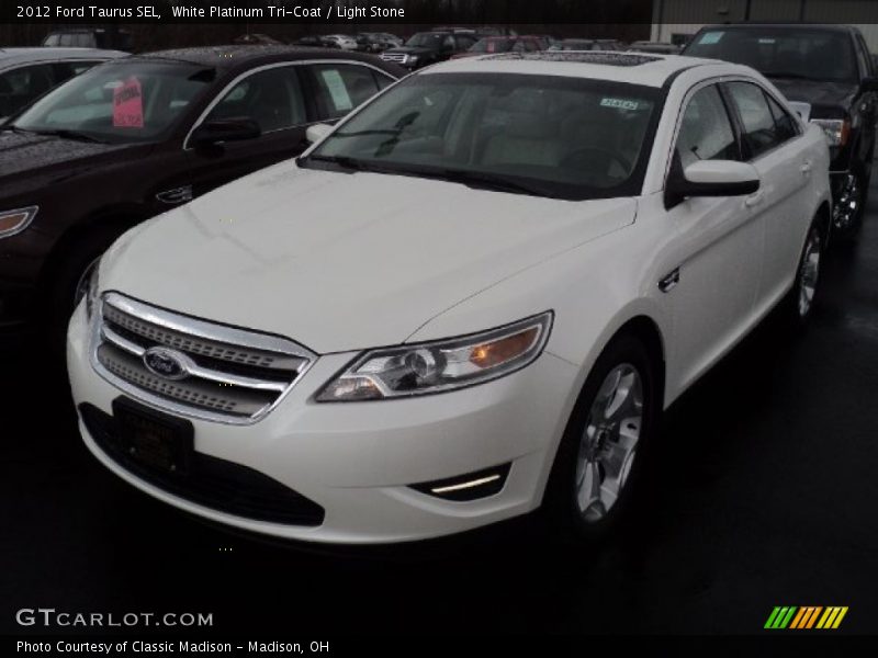 White Platinum Tri-Coat / Light Stone 2012 Ford Taurus SEL